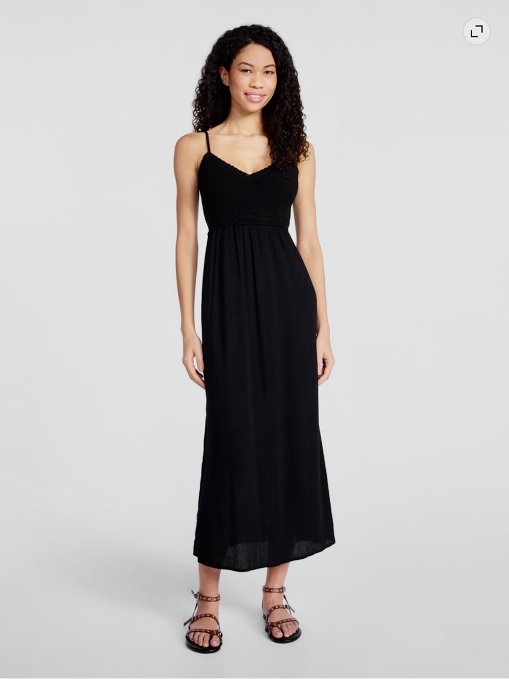 No Boundaries - Black Crochet Top Mix Media Maxi Dress - BNWT!